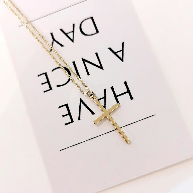Partm Gold Cross Necklace for Women 14K Plated Dainty Pendant Cross Chain Faith Crucifix Choker Baptism Necklace for Women Trendy Religious Jewelry Hypoallergenic - Image 4